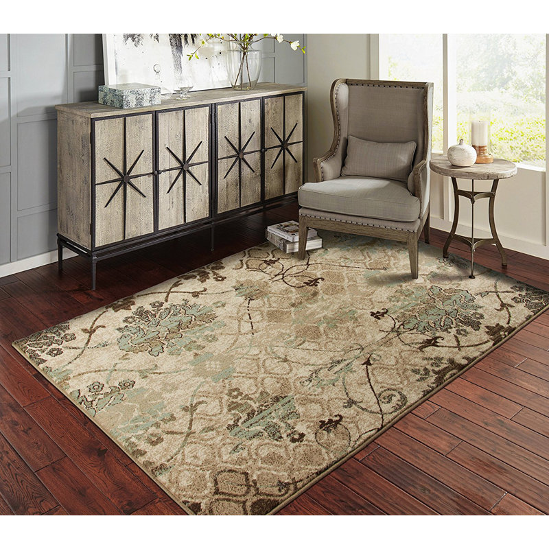 Fleur De Lis Living Roodhouse Wool Beige/Blue Area Rug & Reviews